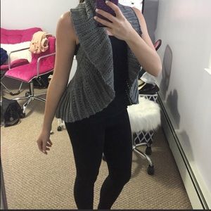 Gray sleeveless sweater